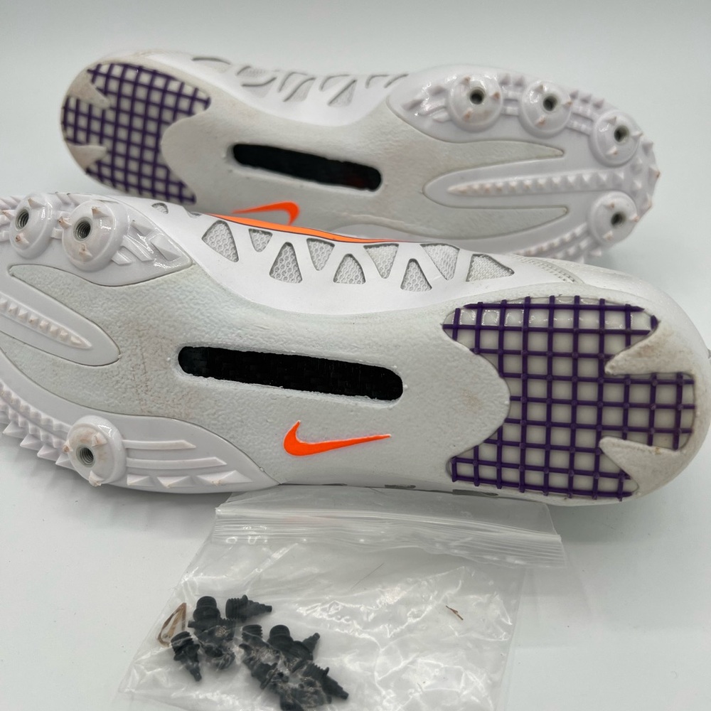 Nike White & Orange Track Spikes NWT - Picture 7 of 10